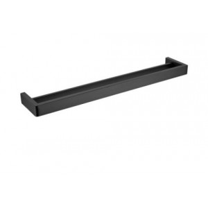 Cavallo Matte Black Square Double Towel Rail 600mm